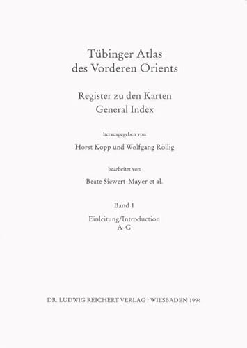 9783882268003: Tubinger Atlas Des Vorderen Orients: Register Zu Den Karten / General Index (German Edition)