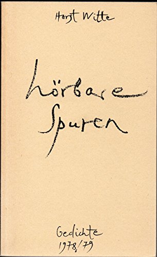 9783883231693: Hrbare Spuren: Gedichte 1978/1979 (Edition Fischer)