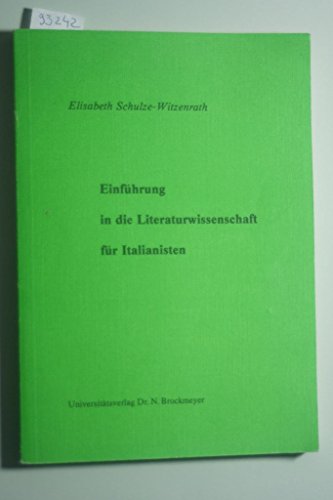 Stock image for Einfhrung in die Literaturwissenschaft fr Italianisten. for sale by PRIMOBUCH