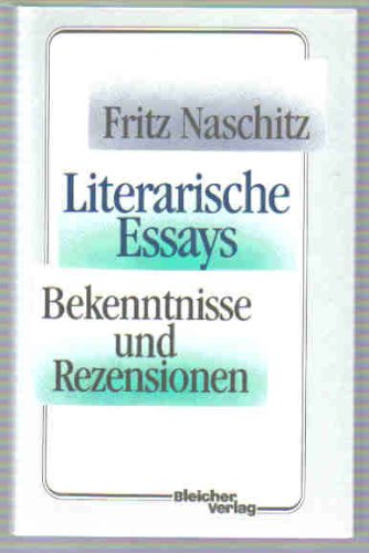 Beispielbild fr Literarische Essays: Bekenntnisse Und Rezensionen zum Verkauf von PsychoBabel & Skoob Books