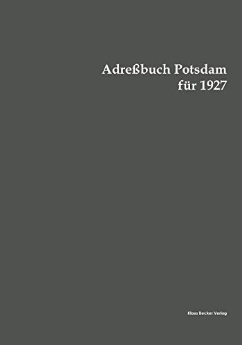 Stock image for Adre buch Potsdam für 1927 for sale by Ria Christie Collections