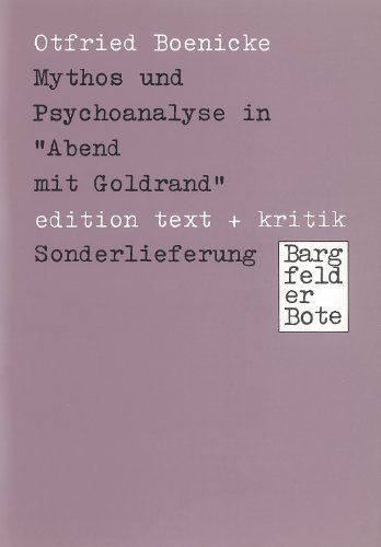 Beispielbild fr Mythos und Psychoanalyse in "Abend mit Goldrand" zum Verkauf von medimops