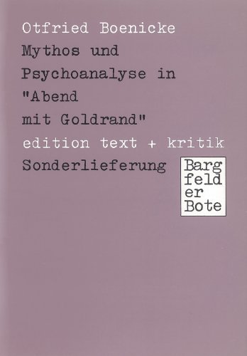 9783883770413: Mythos und Psychoanalyse in Abend mit Goldrand Bargfelder Bote; Sonderlfg.