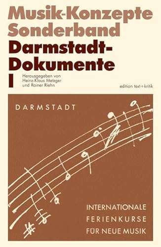 9783883774879: Darmstadt-Dokumente 1: Internationale Ferienkurse fr Neue Musik