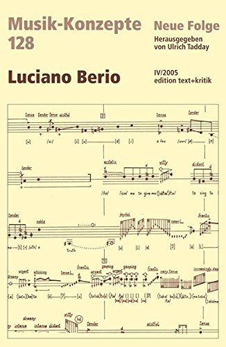 Beispielbild fr Luciano Berio Musik-Konzepte 128 : Musik-Konzepte Band 128 zum Verkauf von medimops