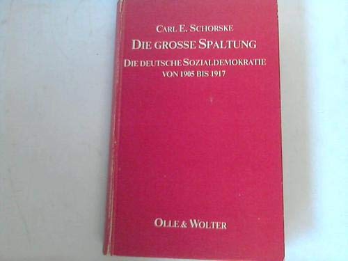Die große Spaltung. Die deutsche Sozialdemokratie von 1905-1917 - Schorske, Carl E.