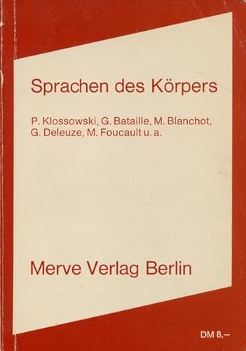 Beispielbild fr Sprachen des Krpers: Marginalien zum Werk von Pierre Klossowski zum Verkauf von medimops