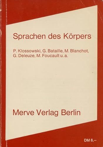 9783883960029: Sprachen des Krpers: Marginalien zum Werk von Pierre Klossowski