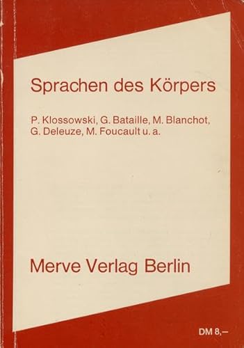 Imagen de archivo de Sprachen des Krpers: Marginalien zum Werk von Pierre Klossowski a la venta por medimops