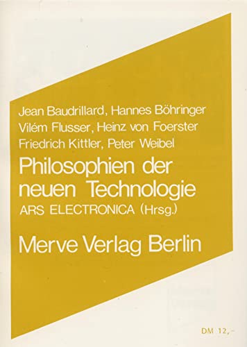 Beispielbild fr Philosophien der neuen Technologien zum Verkauf von medimops