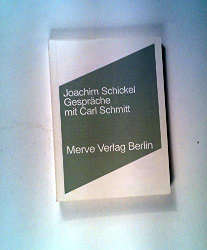 Stock image for Gespräche mit Carl Schmitt. for sale by Antiquariat & Verlag Jenior