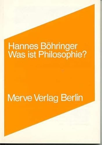 Was ist Philosophie?: Sechs Vorlesungen (Internationaler Merve Diskurs) (German Edition) (9783883961095) by BoÌˆhringer, Hannes