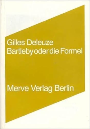 Imagen de archivo de Bartleby oder die Formel -Language: german a la venta por GreatBookPrices