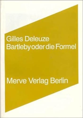 Stock image for Bartleby oder die Formel -Language: german for sale by GreatBookPrices