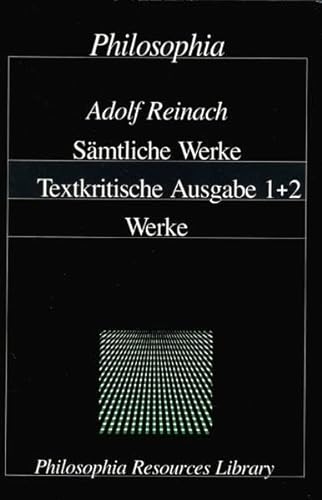 9783884050156: Adolf Reinach - Smtliche Werke: Textcritical edition in two volumes