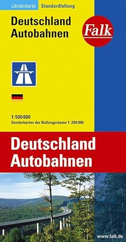 9783884453384: Falk Lnderkarte Deutschland Autobahnen 1 : 500 000: Sonderkarten der Ballungsrume 1 : 250 000 / Standardfaltung