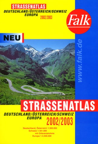 Falk Pläne, Straßenatlas Deutschland/Österreich/Schweiz/Europa 2001/2002. 1:300.000, Europa 1:4.500.000