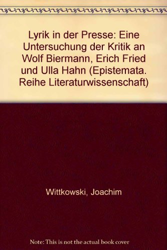 Beispielbild fr Lyrik in der Presse. zum Verkauf von SKULIMA Wiss. Versandbuchhandlung