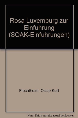 Beispielbild fr Rosa Luxemburg zur Einfhrung zum Verkauf von medimops
