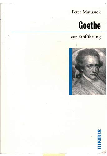 Beispielbild fr Goethe zur Einfhrung. zum Verkauf von modernes antiquariat f. wiss. literatur