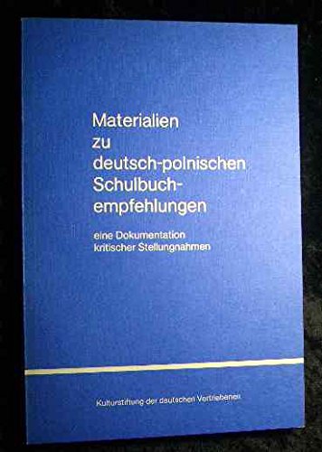 Beispielbild fr Materialien zu deutsch-polnischen Schulbuchempfehlungen. zum Verkauf von Antiquariat Knacke