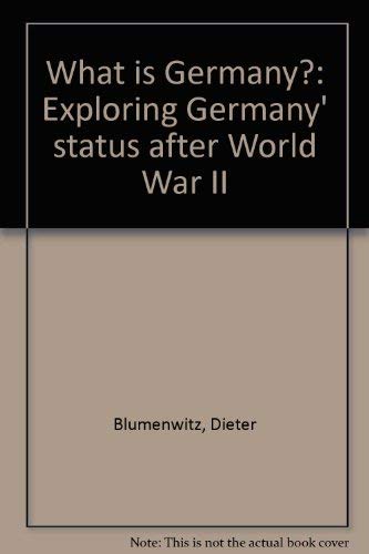 Beispielbild fr What is Germany? Exploring Germany' status after World War II zum Verkauf von ralfs-buecherkiste