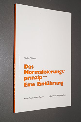 Imagen de archivo de Das Normalisierungsprinzip - Eine Einfhrung a la venta por medimops