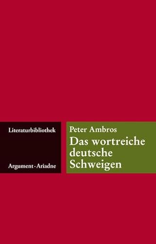 Stock image for Das wortreiche deutsche Schweigen (Reihe: Literaturbibliothek) for sale by Bildungsbuch