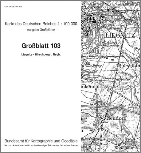 9783886481552: KDR 100 GB Liegnitz - Hirschberg im Riesengebirge: Karte des Deutschen Reiches 1:100.000 Groblatt 103