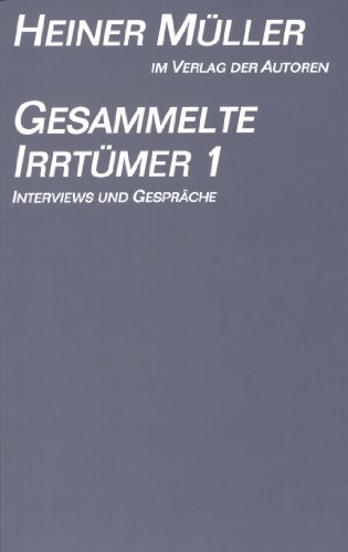 Beispielbild fr Gesammelte Irrtmer, 3 Bde., Bd.1, Interviews und Gesprche zum Verkauf von medimops