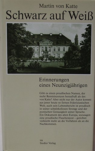 Imagen de archivo de Schwarz auf Weiss: Erinnerungen eines Neunzigja?hrigen (German Edition) a la venta por Wonder Book