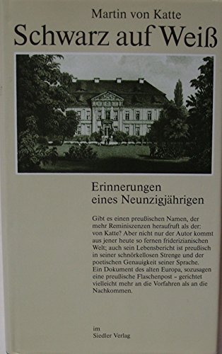 Stock image for Schwarz auf Weiss: Erinnerungen eines Neunzigja?hrigen (German Edition) for sale by Wonder Book