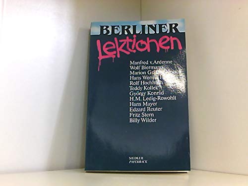 9783886803057: Title: Berliner Lektionen Siedler Paperback German Editio