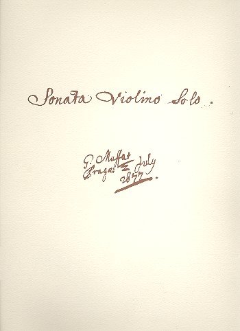 Beispielbild fr Sonata Violino Solo. Prag 1677. Vorgelegt von Jiri Sehnal. Facsimile. zum Verkauf von Travis & Emery Music Bookshop ABA