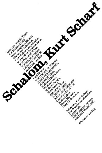 Beispielbild fr Schalom, Kurt Scharf Ein friedenspolitisches Lesebuch zum Verkauf von Kultgut