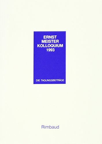 Ernst Meister Gesellschaft / Sonderbände / Zweites Ernst Meister Kolloquium: Ernst Meister und die lyrische Tradition. 3.-5. November 1993 in Münster - Althaus Thomas, Arntzen Helmut, Arntzen Helmut, Buck Theo, Behre Maria, Dove Richard, Soboth Christian, Matuschek Stefan, Braun Cordula, Laudenberg Beate, Kiel Jürgen, Czucka Eckehard, Knaap Ewout van der, Althaus Thomas, Egyptien Jürgen, Kiefer