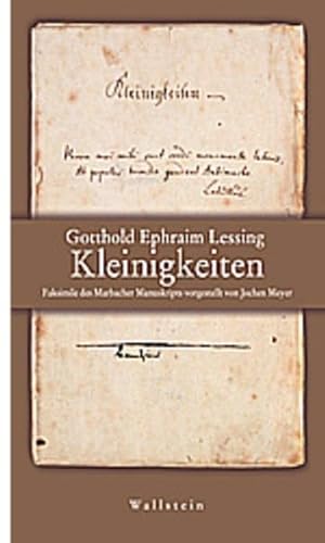 9783892443780: Kleinigkeiten: Faksimile des Marbacher Manuskripts