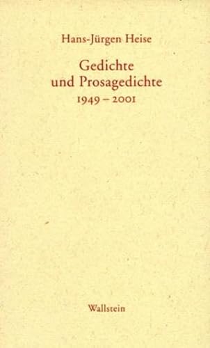 9783892445135: Gedichte und Prosagedichte 1949-2001