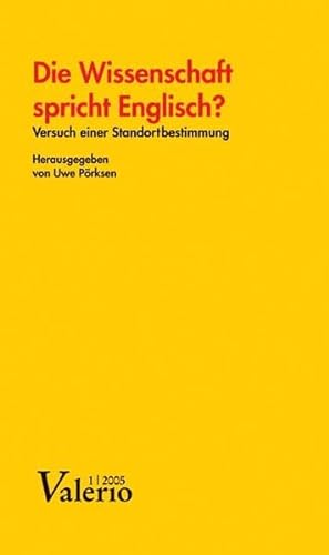 9783892449782: Valerio 2005/1. Die Wissenschaft spricht Englisch? Versuch einer Standortbestimmung