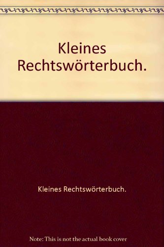 9783893310791: Kleines Rechtswrterbuch. - unbekannt