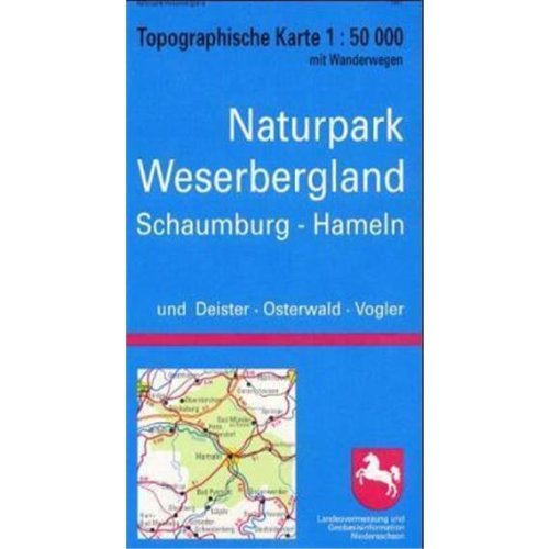 9783894356217: Naturpark Weserbergland 1 : 50 000. Topographische Karte mit Wanderwegen: Schaumburg - Hameln und Deister - Osterwald - Vogler