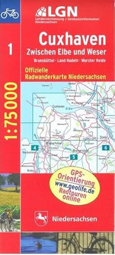 Beispielbild fr Cuxhaven und die Unterelbe 1 : 75 000. Radwanderkarte 01. Amtliche Karten Niedersachsen Radwanderkarten 1 : 75 000 zum Verkauf von medimops