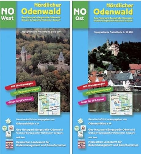 9783894462918: Nrdlicher Odenwald West/Ost. 1 : 50 000. Topographische Freizeitkarte NO: Geo-Naturpark Bergstrae-Odenwald. Globaler Europischer-Nationaler ... Mit Radwanderwegen. Gitter fr GPS-Nutzer