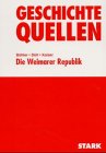 9783894493608: Quellen Weimarer Republik