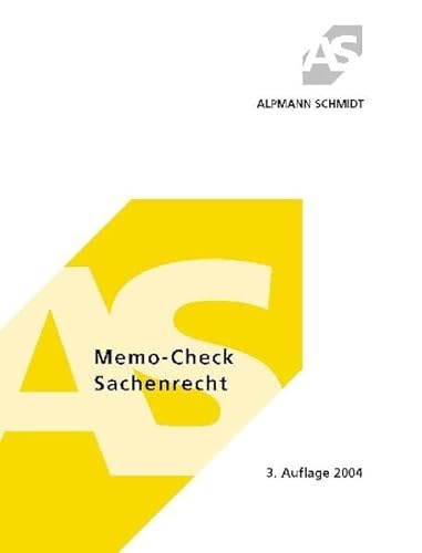 Beispielbild fr Memo-Check Sachenrecht. 315 Fragen und Antworten zum Verkauf von medimops