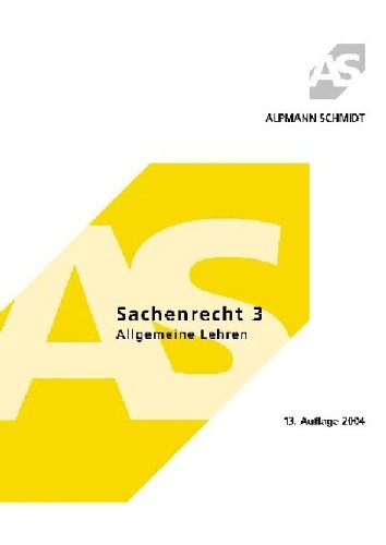 Stock image for Sachenrecht 3: Allgemeine Lehren for sale by medimops