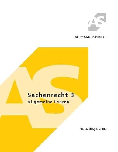 Stock image for Sachenrecht 3: Allgemeine Lehren for sale by medimops