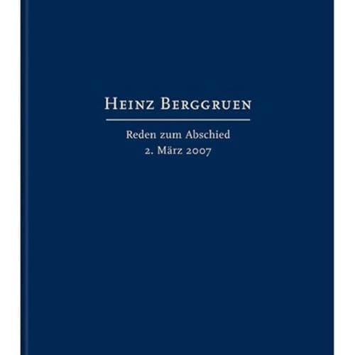 9783894794316: Heinz Berggruen - Reden zum Abschied, 2. Mrz 2007