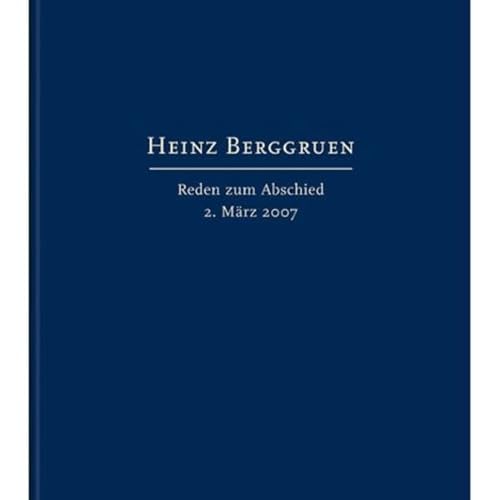 9783894794316: Heinz Berggruen - Reden Zum Abschied, 2. Mrz 2007