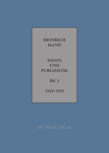 9783895289835: Essays und Publizistik: Band 3: Novebmer 1918 - 1925 / kritische Gesamtausgabe